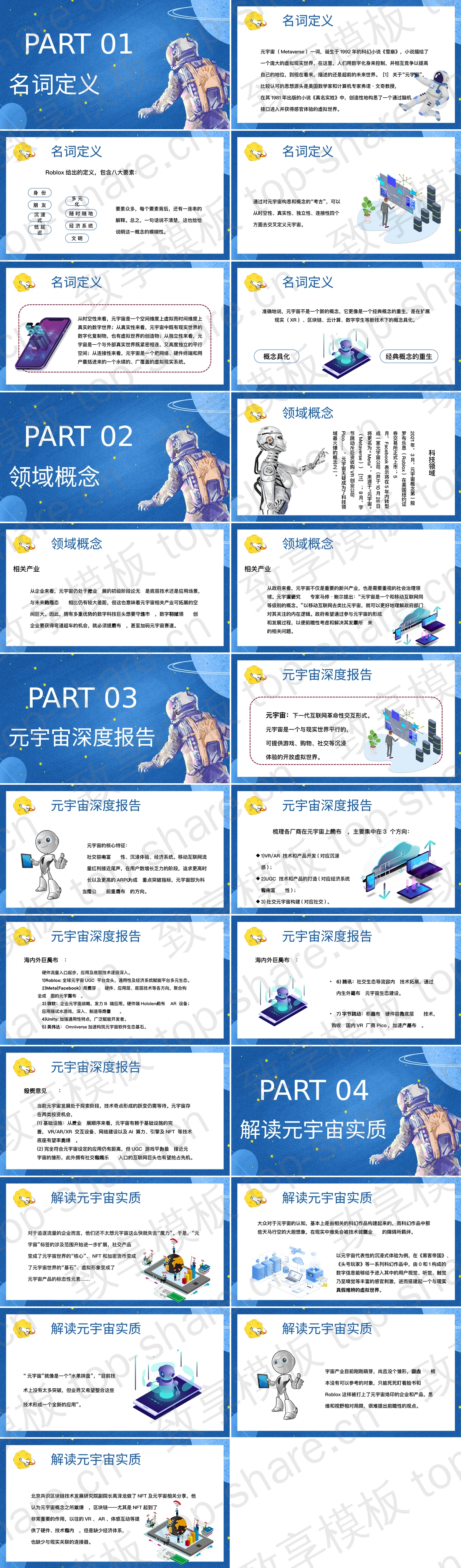 图片[2]-蓝色手绘宇航员背景的元宇宙主题PPT模板 - 致享TOP-SHARE-致享TOP-SHARE