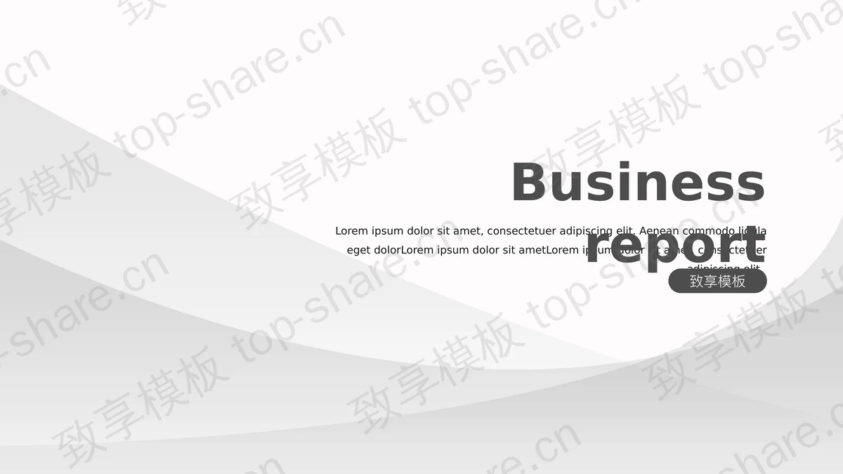 灰色简约曲线背景的欧美风商务汇报PPT模板 - 致享TOP-SHARE-致享TOP-SHARE