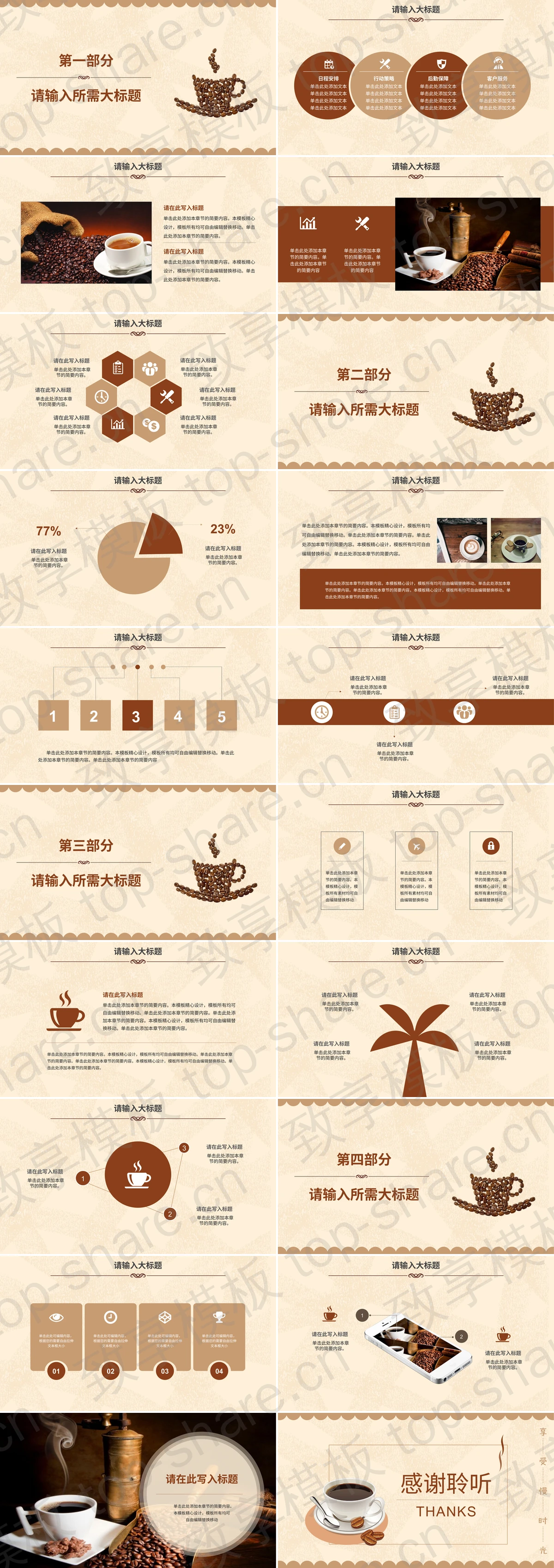 图片[2]-“午后时光 品味纯真”简约风咖啡主题PPT模版 - 致享TOP-SHARE-致享TOP-SHARE