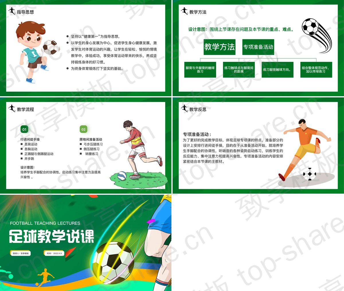 图片[2]-卡通足球教学说课PPT课件模板下载 - 致享TOP-SHARE-致享TOP-SHARE