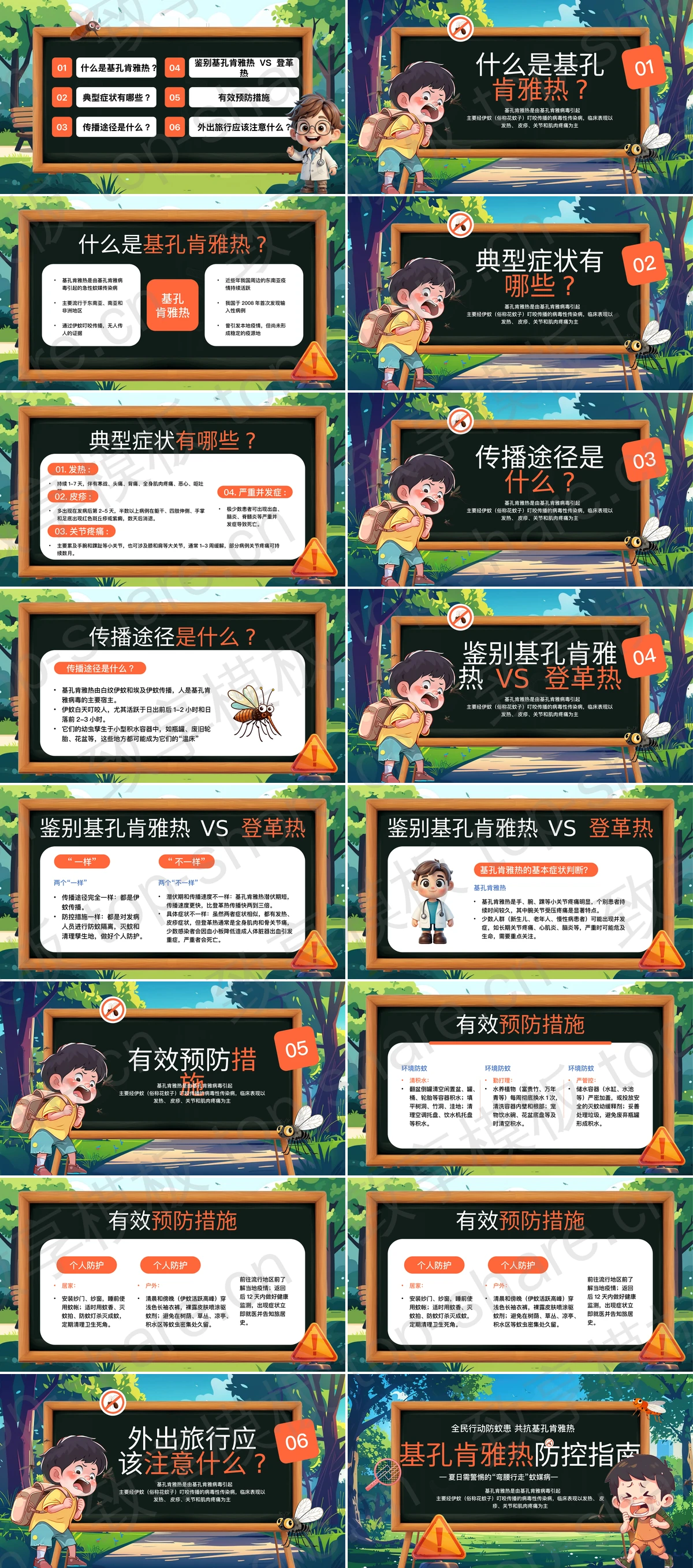 图片[2]-精美插画风基孔肯雅热防控指南PPT模板 - 致享TOP-SHARE-致享TOP-SHARE
