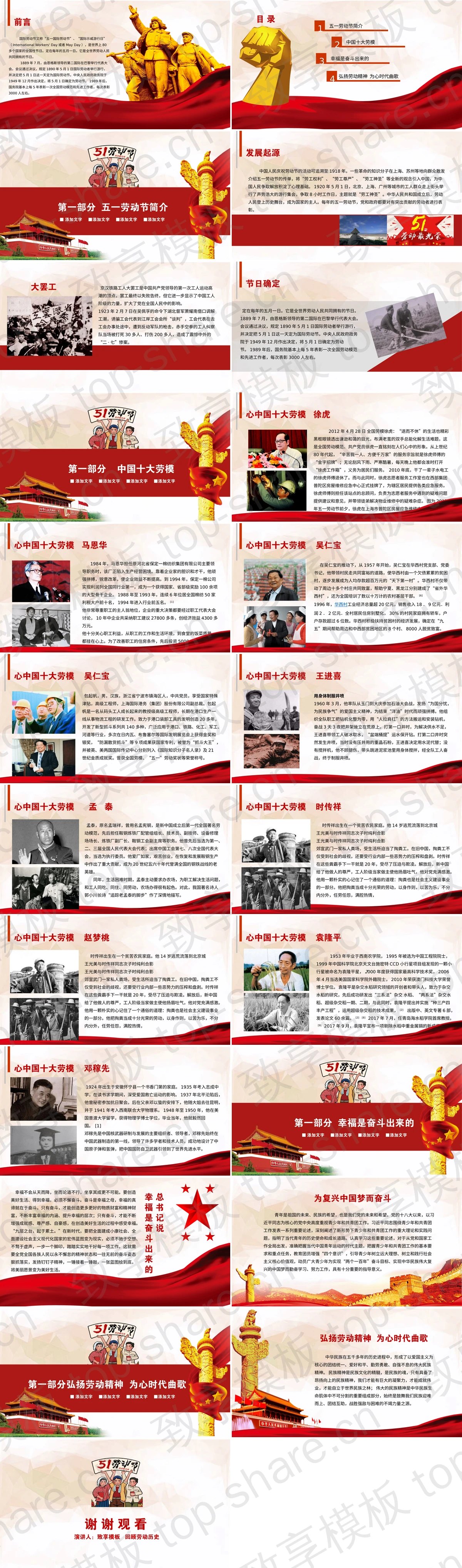 图片[2]-卡通版劳动最光荣五一劳动节PPT模板 - 致享TOP-SHARE-致享TOP-SHARE