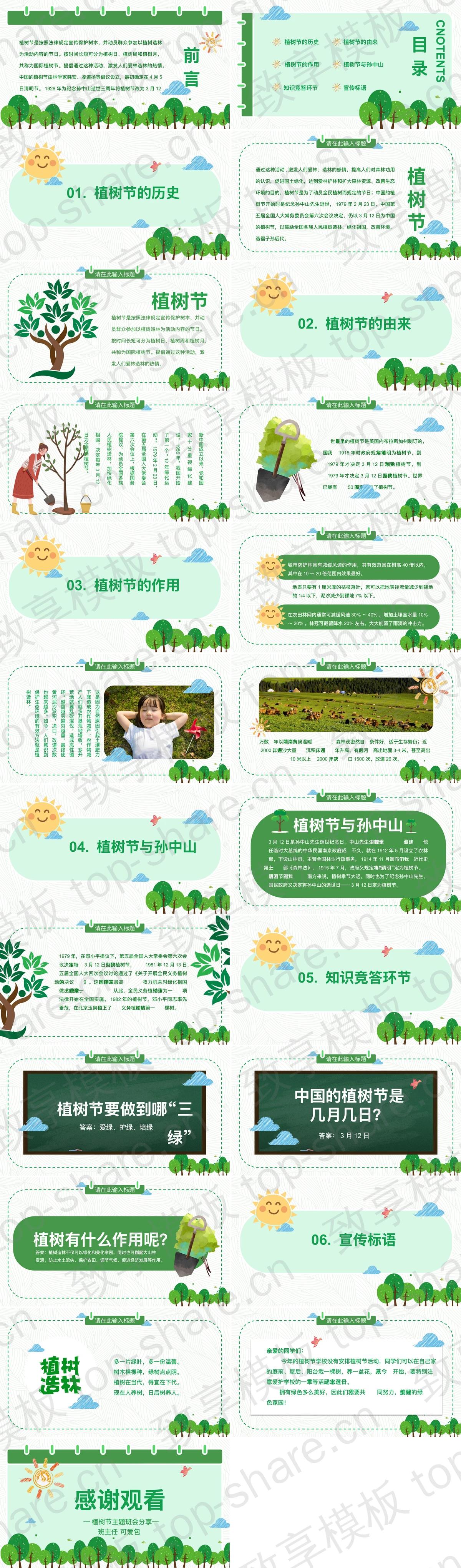 图片[2]-卡通植树节主题班会PPT - 致享TOP-SHARE-致享TOP-SHARE