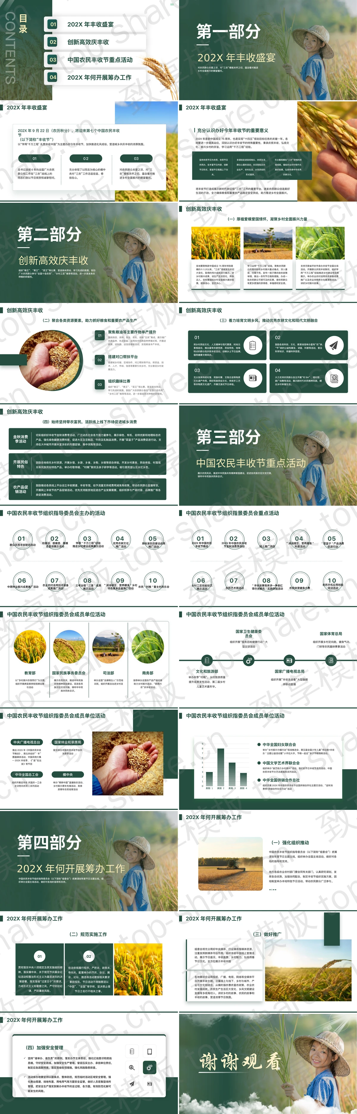 图片[2]-绿色“学用千万工程礼赞丰收中国”中国农民丰收节PPT模板 - 致享TOP-SHARE-致享TOP-SHARE
