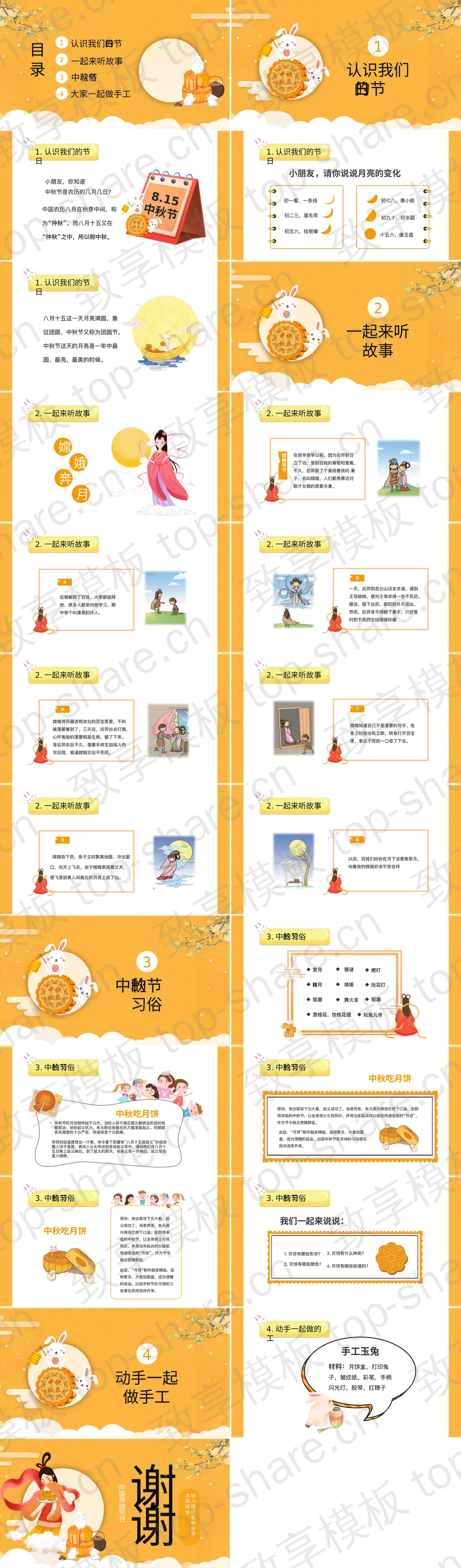 图片[2]-黄色卡通嫦娥背景的幼儿园庆祝中秋节主题班会PPT模板 - 致享TOP-SHARE-致享TOP-SHARE