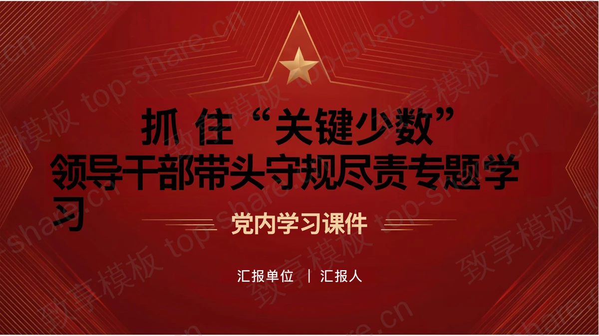 抓住关键少数带头守规尽责PPT下载-致享TOP-SHARE