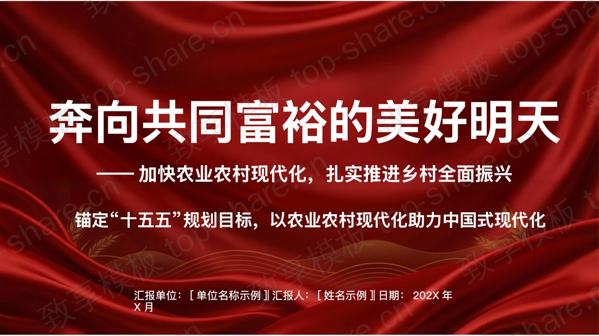加快农业农村现代化推进乡村全面振兴PPT下载-致享TOP-SHARE