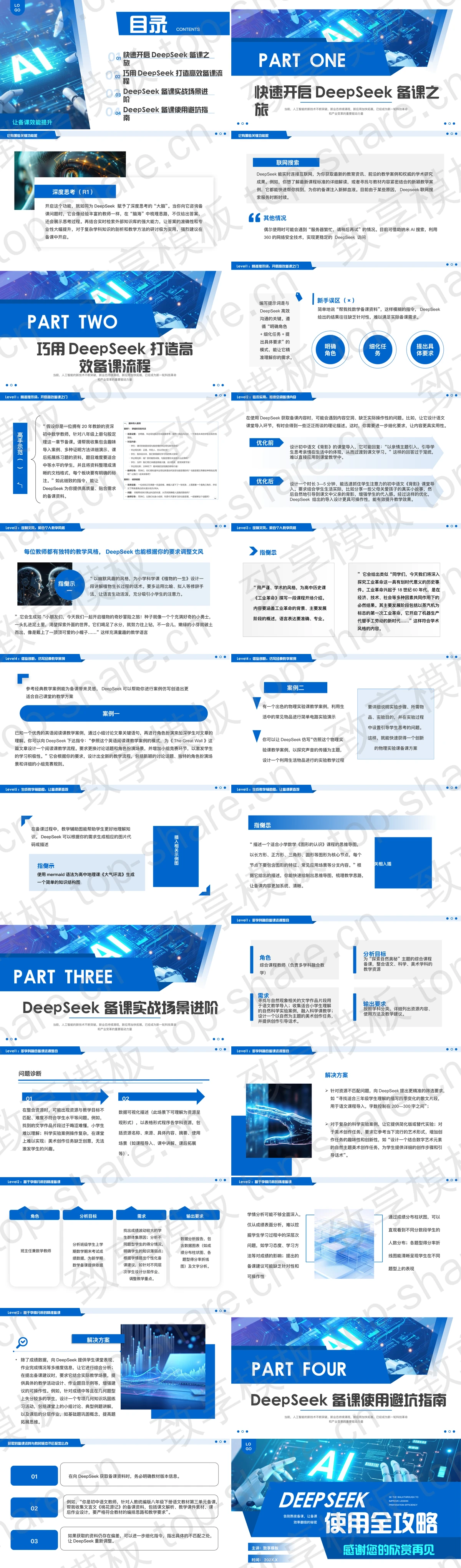 图片[2]-蓝色科技风DEEPSEEK使用全攻略PPT模板 - 致享TOP-SHARE-致享TOP-SHARE