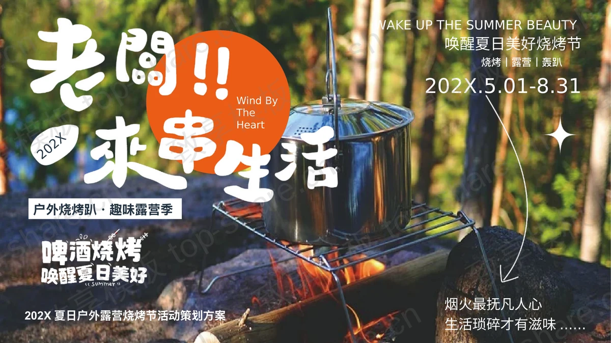 夏季户外露营烧烤节活动策划方案PPT模板 - 致享TOP-SHARE-致享TOP-SHARE