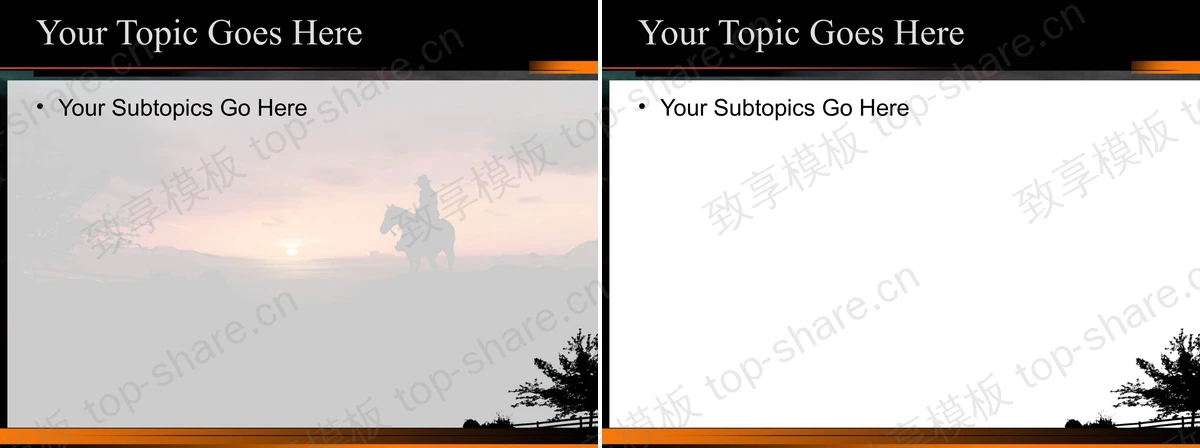 图片[2]-夕阳下的骑士PowerPoint模板下载 - 致享TOP-SHARE-致享TOP-SHARE