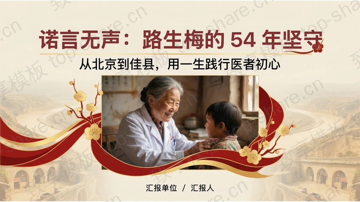 诺言无声路生梅的54年坚守PPT下载 - 致享TOP-SHARE-致享TOP-SHARE