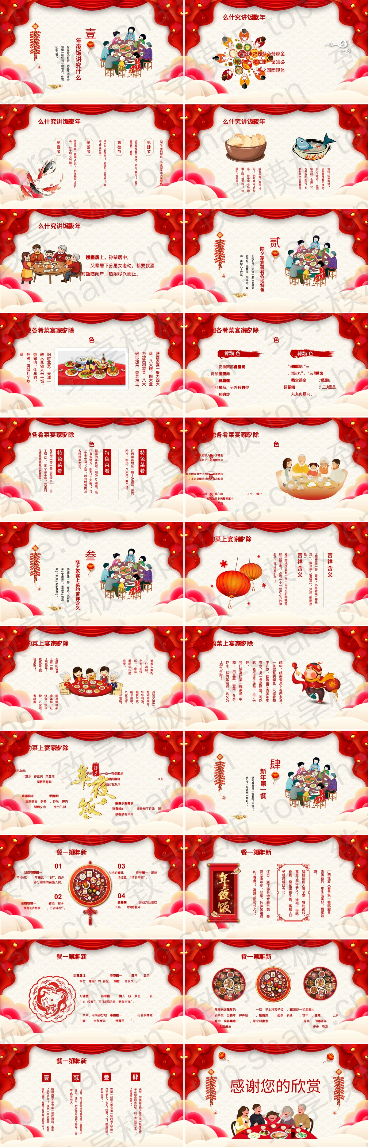 图片[2]-“舌尖上的年味”春节全国各地美食习俗PPT模板 - 致享TOP-SHARE-致享TOP-SHARE