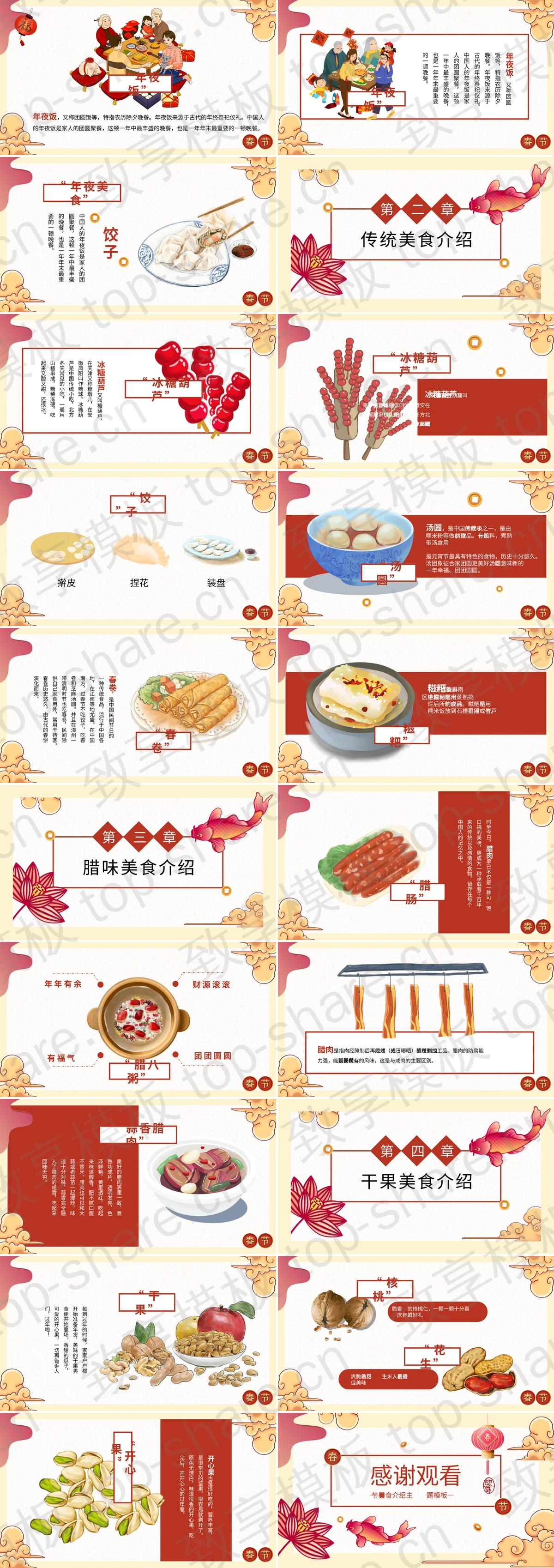 图片[2]-“舌尖上的春节”春节美食介绍PPT模板 - 致享TOP-SHARE-致享TOP-SHARE