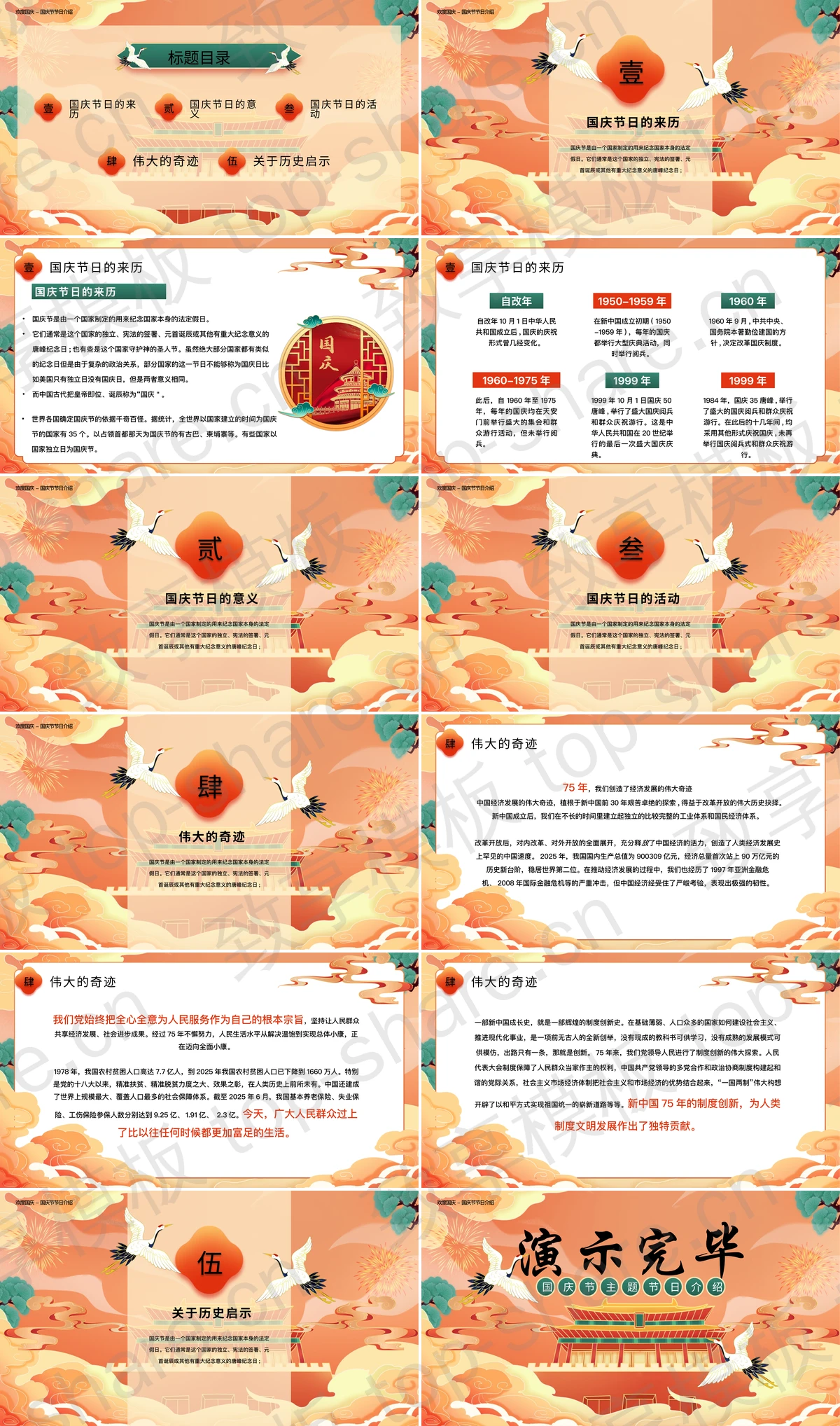 图片[2]-红色国潮古建筑背景的“欢度国庆”国庆节主题节日介绍PPT模板 - 致享TOP-SHARE-致享TOP-SHARE