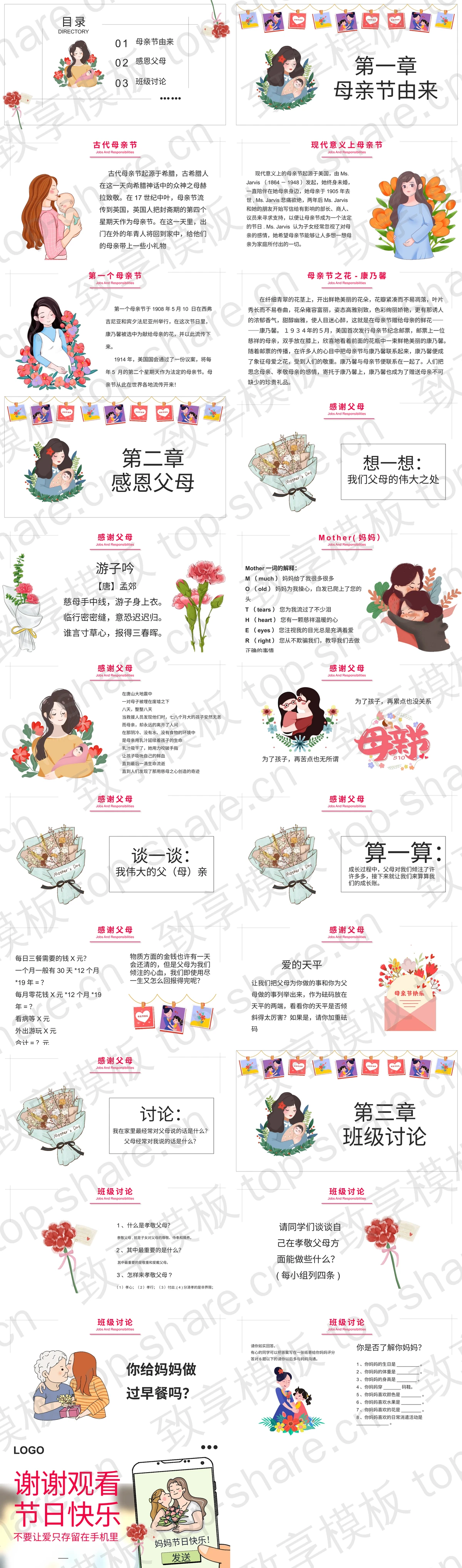 图片[2]-“不要让爱只存留在手机里”母亲节节日介绍PPT模板 - 致享TOP-SHARE-致享TOP-SHARE