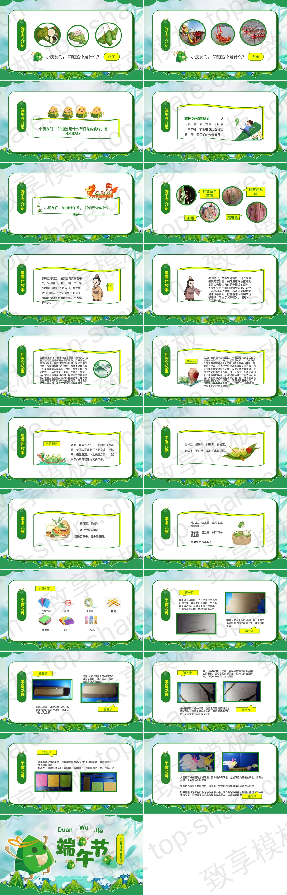 图片[2]-绿色卡通粽子背景中国传统节日端午节介绍PPT模板 - 致享TOP-SHARE-致享TOP-SHARE