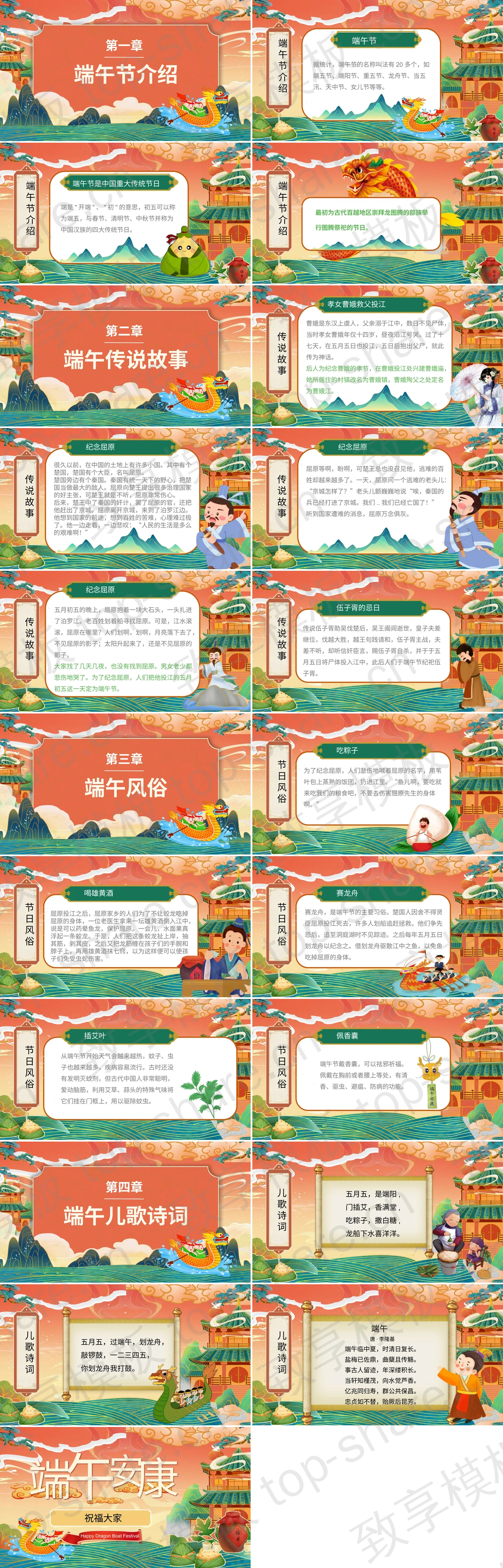 图片[2]-国潮风古建筑背景“浓情端午”幼儿园端午节节日介绍PPT模板 - 致享TOP-SHARE-致享TOP-SHARE