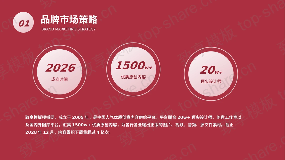 红色简约商业促销计划PPT模板免费下载-致享TOP-SHARE