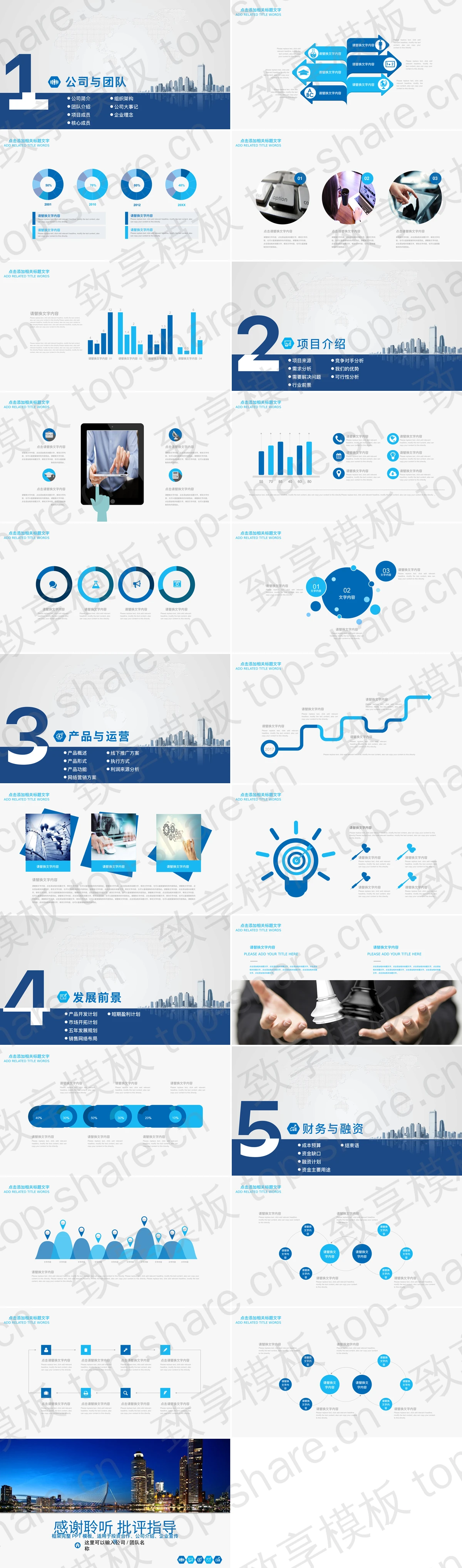 图片[2]-蓝色城市夜景背景的创业融资计划书PPT模板 - 致享TOP-SHARE-致享TOP-SHARE