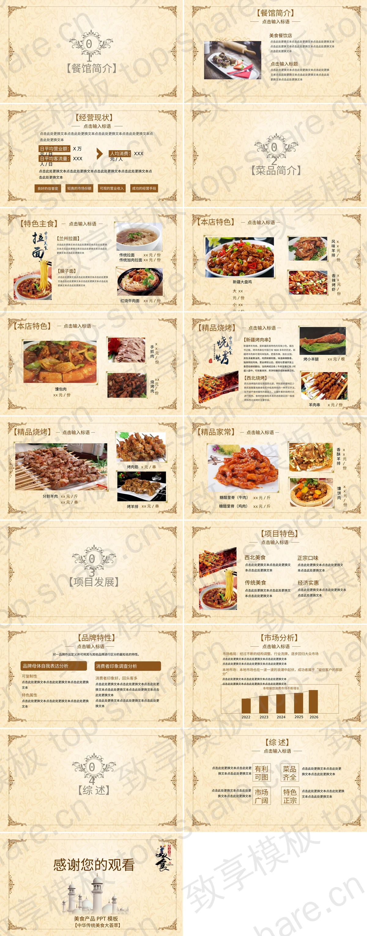图片[2]-美味肉串背景的美食宣传介绍PPT模板 - 致享TOP-SHARE-致享TOP-SHARE