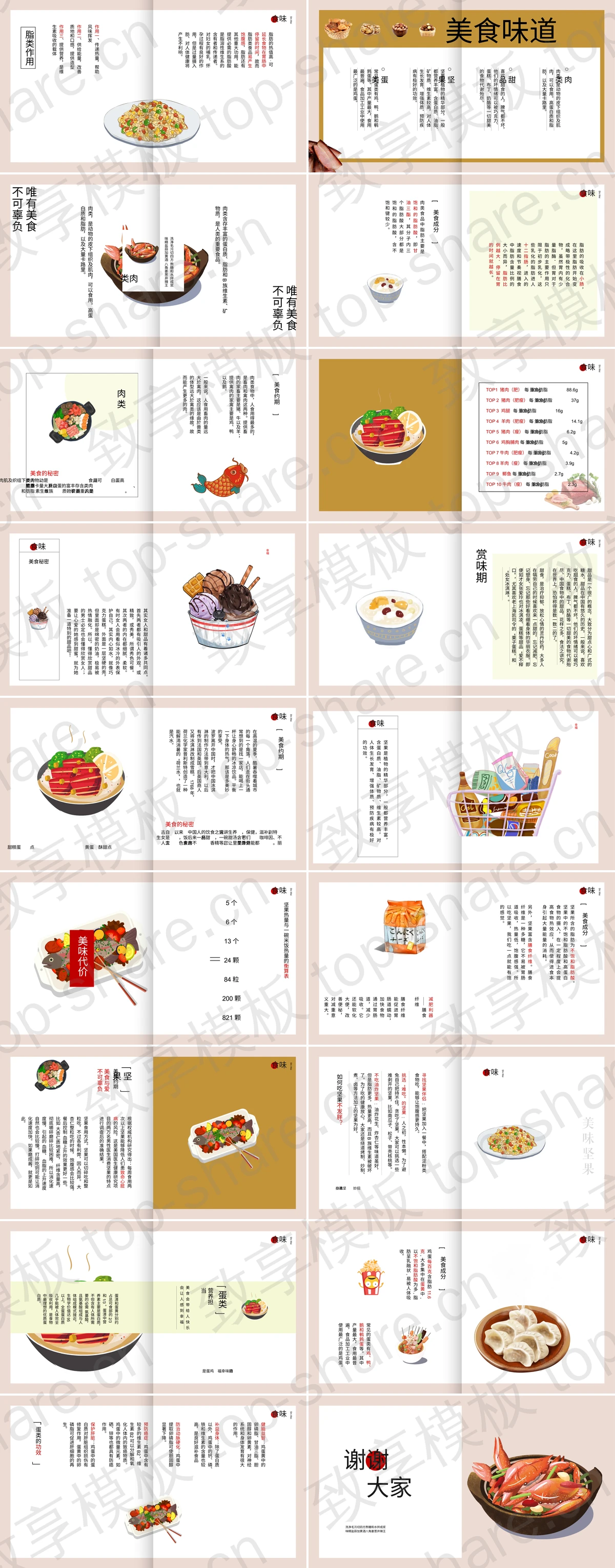 图片[2]-画册风“食味手札”主题PPT模板 - 致享TOP-SHARE-致享TOP-SHARE