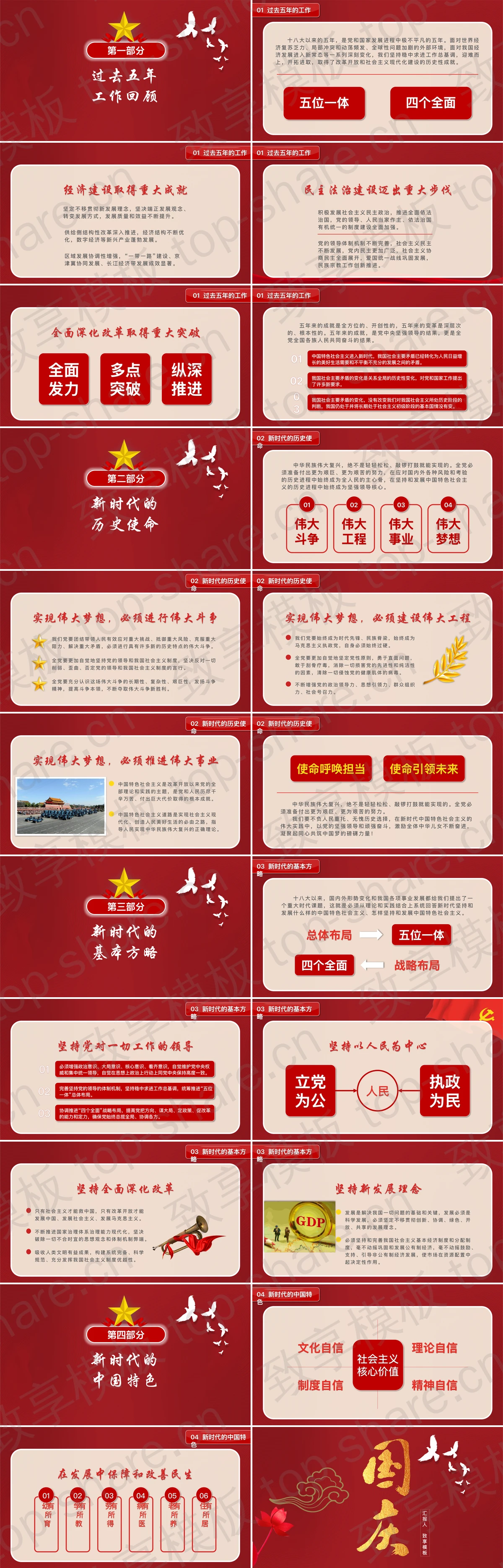 图片[2]-红色简约古典风格的国庆节节日庆典PPT模板 - 致享TOP-SHARE-致享TOP-SHARE