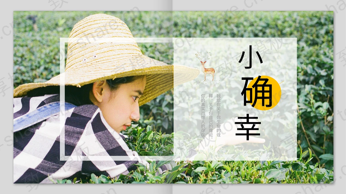 年轻女孩背景“小确幸”日系风电子相册PPT模板下载-致享TOP-SHARE