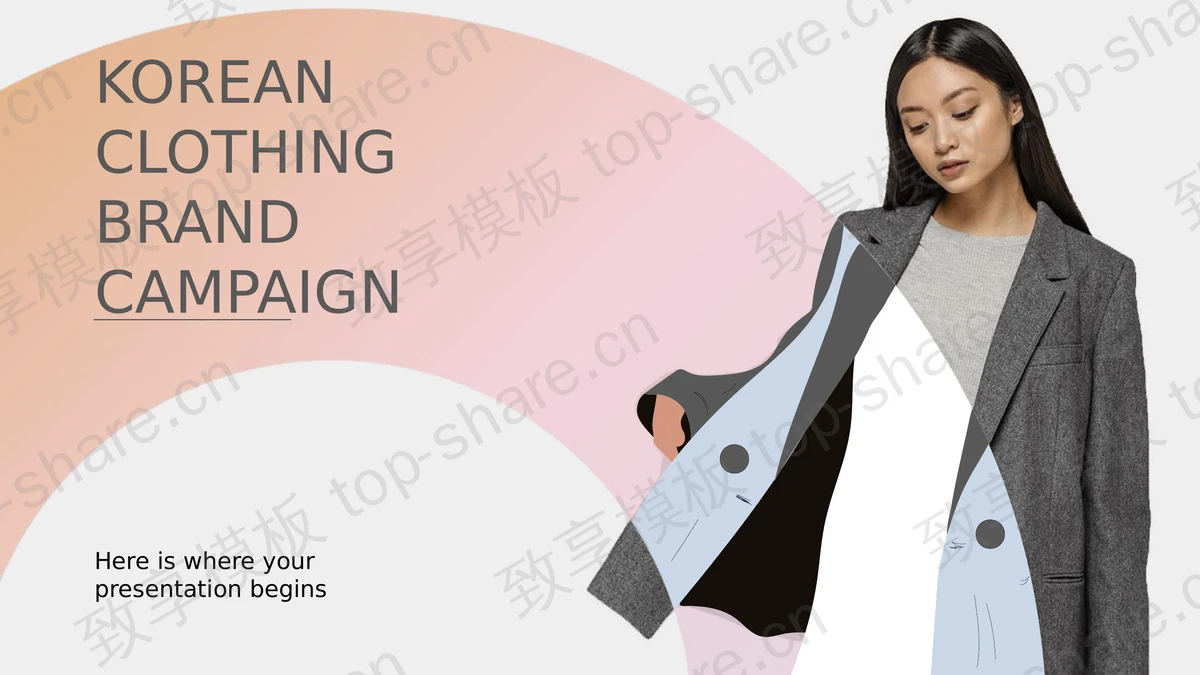时尚欧美女性背景的欧美商务汇报PPT模板-致享TOP-SHARE