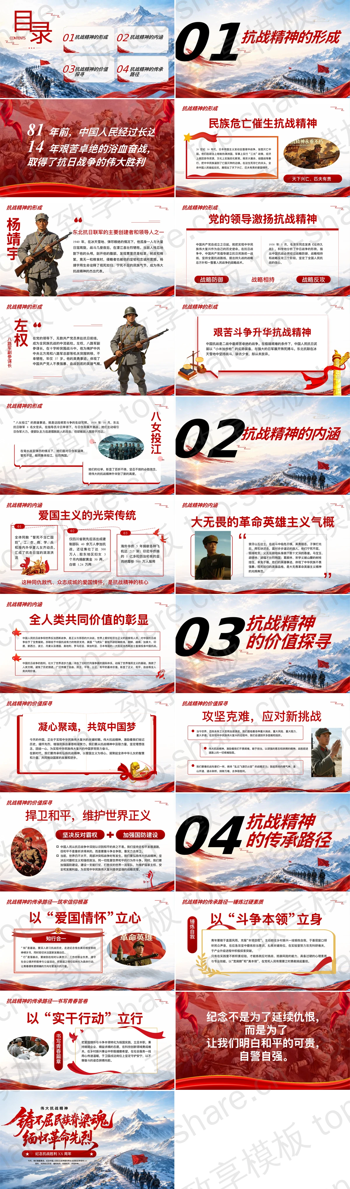 图片[2]-蓝色“铸不屈民族脊梁魂缅怀革命先烈”纪念抗战胜利爱国教育PPT模板 - 致享TOP-SHARE-致享TOP-SHARE