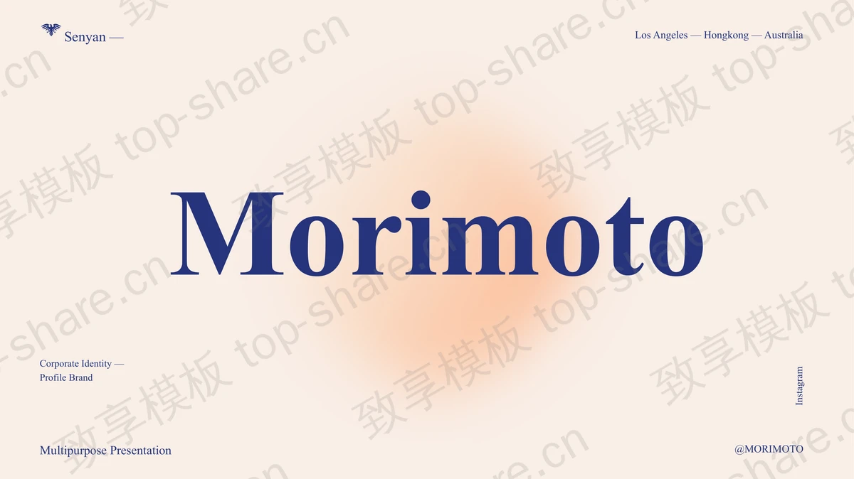 橙色弥散风欧美商务汇报PPT模板下载 - 致享TOP-SHARE-致享TOP-SHARE