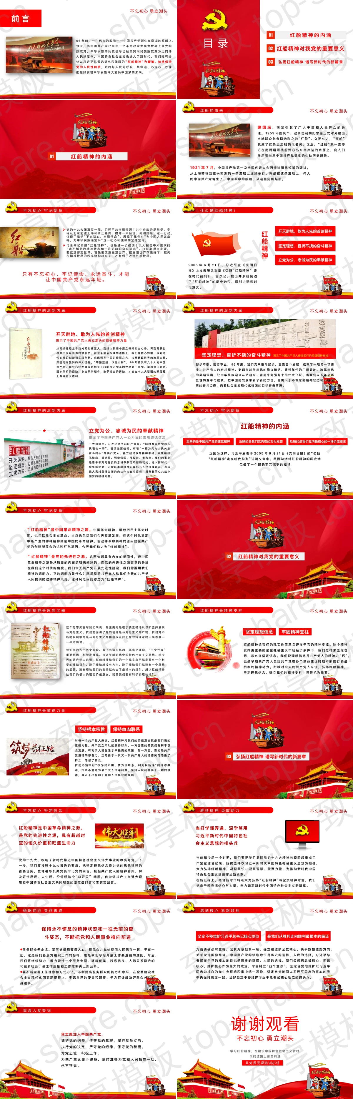 图片[2]-红色天安门背景“红船再出发”党课党史教育PPT模板 - 致享TOP-SHARE-致享TOP-SHARE