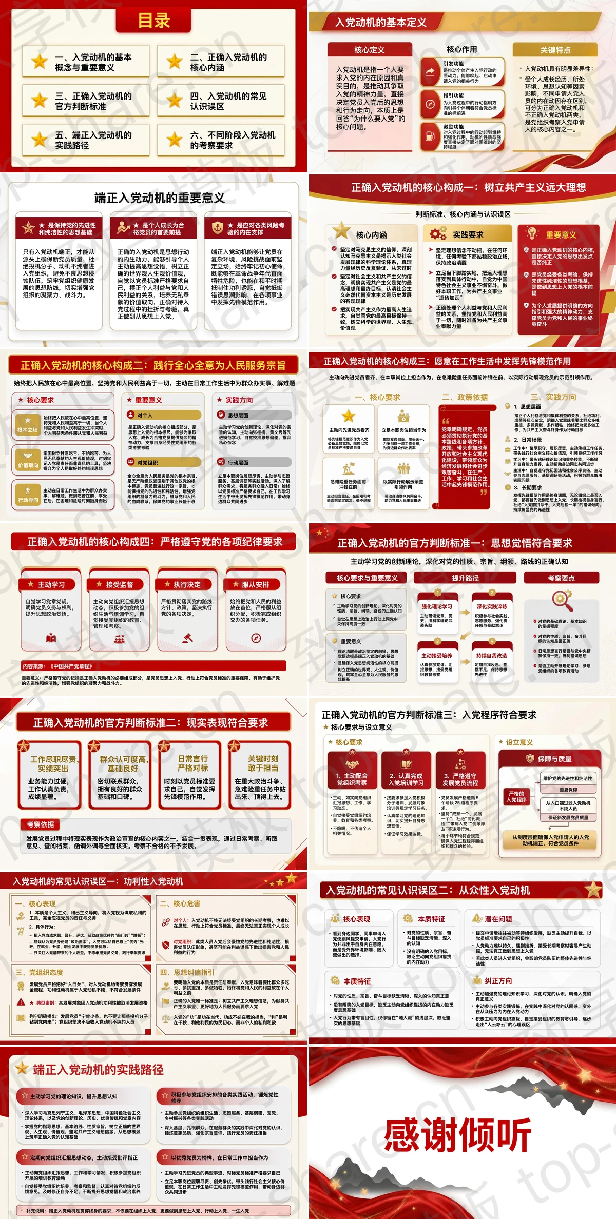 图片[2]-树立正确入党动机：判断标准核心内涵与认识误区PPT下载 - 致享TOP-SHARE-致享TOP-SHARE