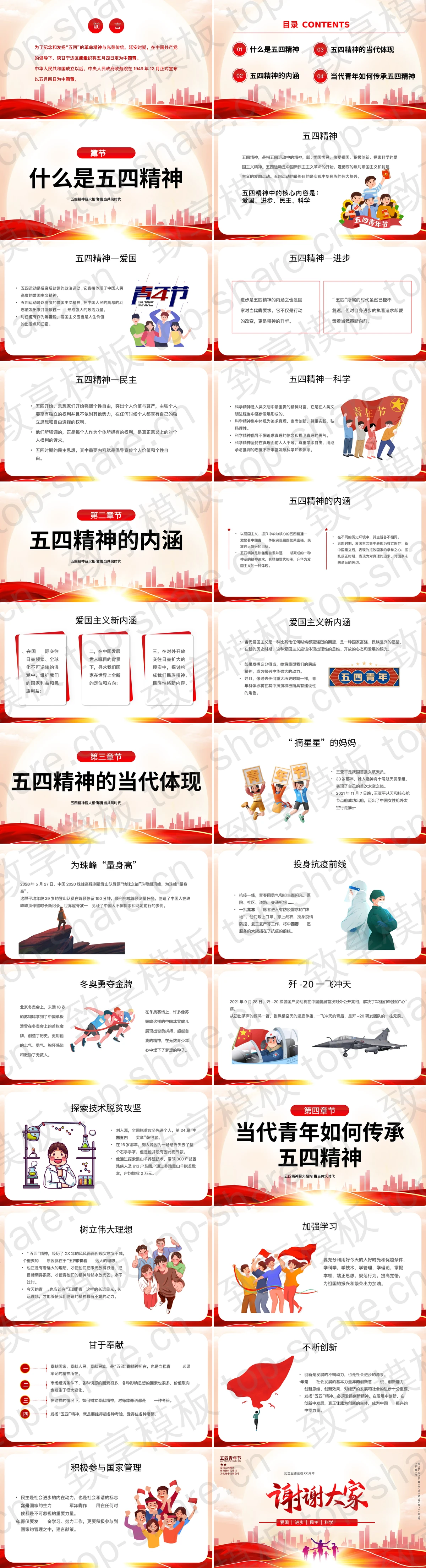 图片[2]-红色“激扬青春放飞梦想”纪念五四运动主题团课PPT模板 - 致享TOP-SHARE-致享TOP-SHARE