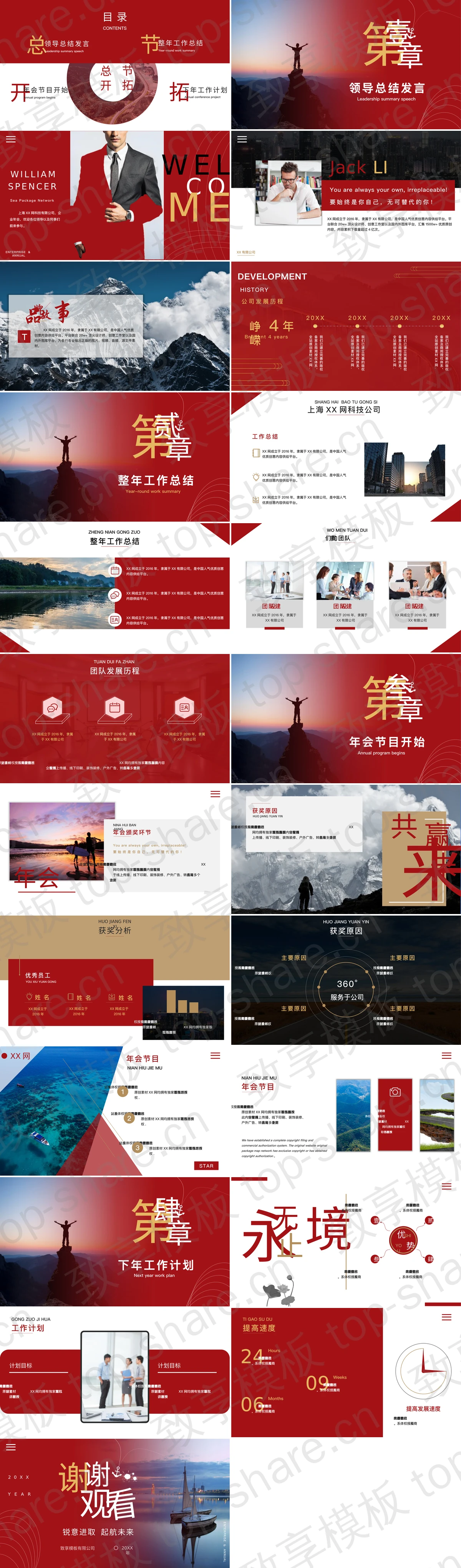 图片[2]-红色帆船背景“乘风破浪”励志风企业年会PPT模板 - 致享TOP-SHARE-致享TOP-SHARE