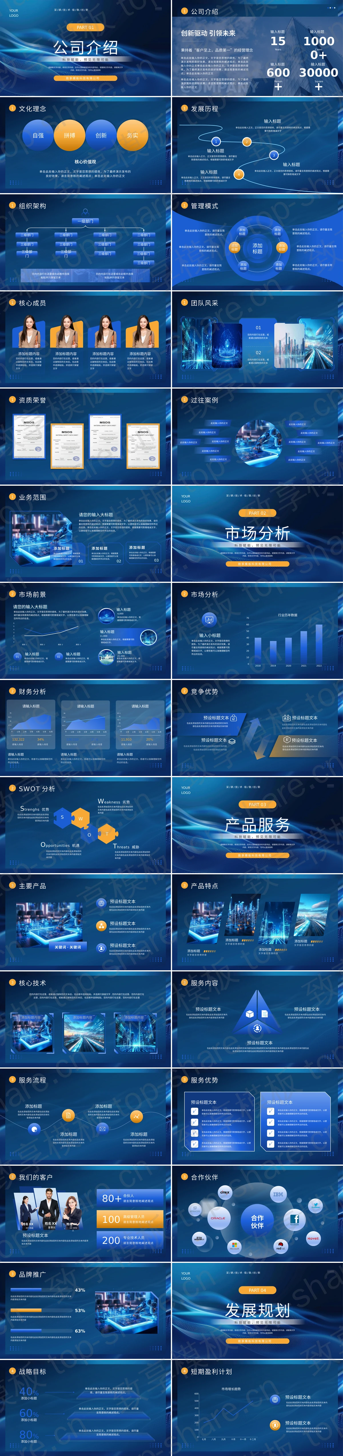 图片[2]-蓝色动感波浪曲线背景科技公司介绍PPT模板 - 致享TOP-SHARE-致享TOP-SHARE