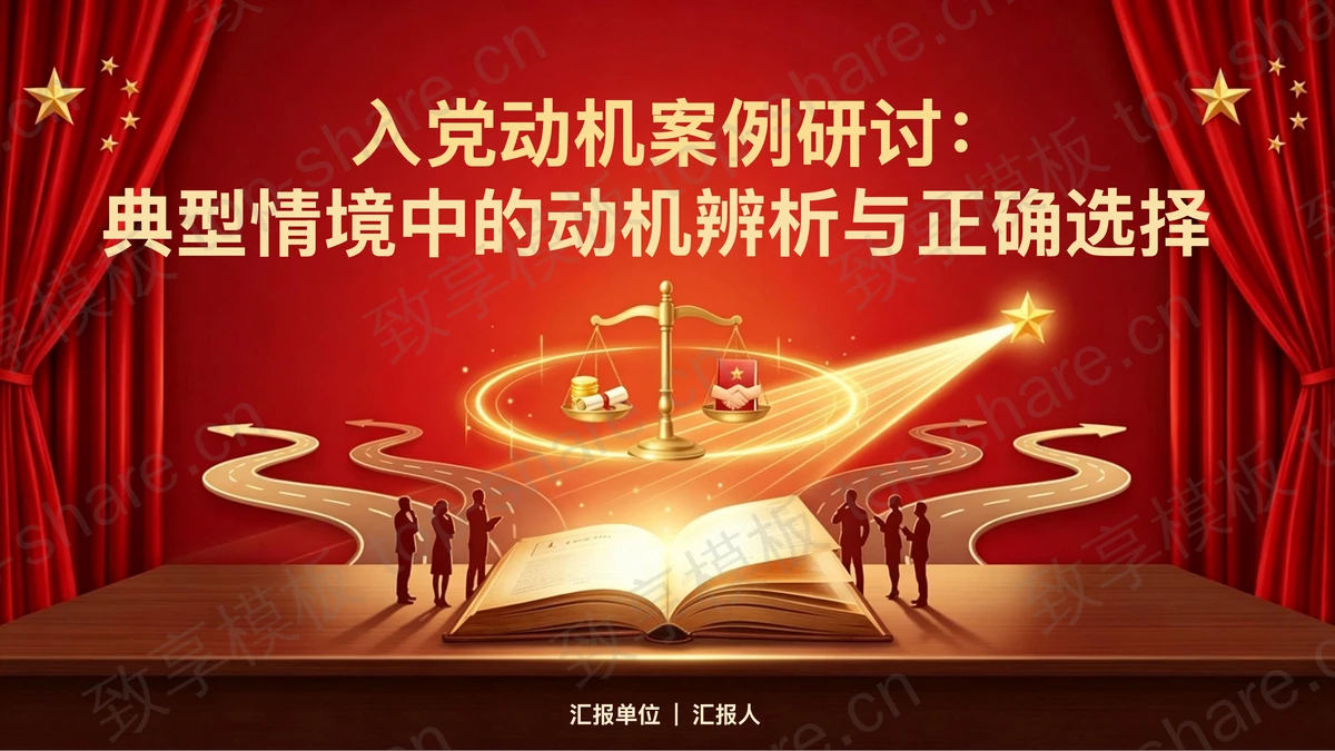 入党动机案例研讨典型情境中的动机辨析与正确选择PPT下载-致享TOP-SHARE