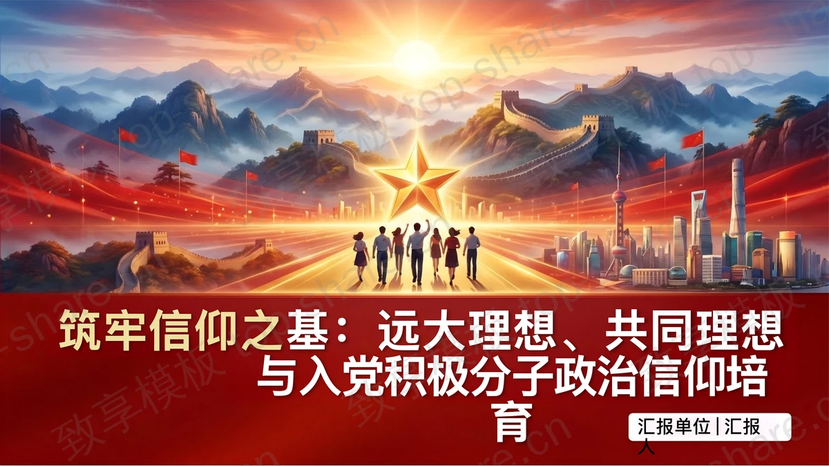 远大理想共同理想与入党积极分子政治信仰培育PPT下载-致享TOP-SHARE