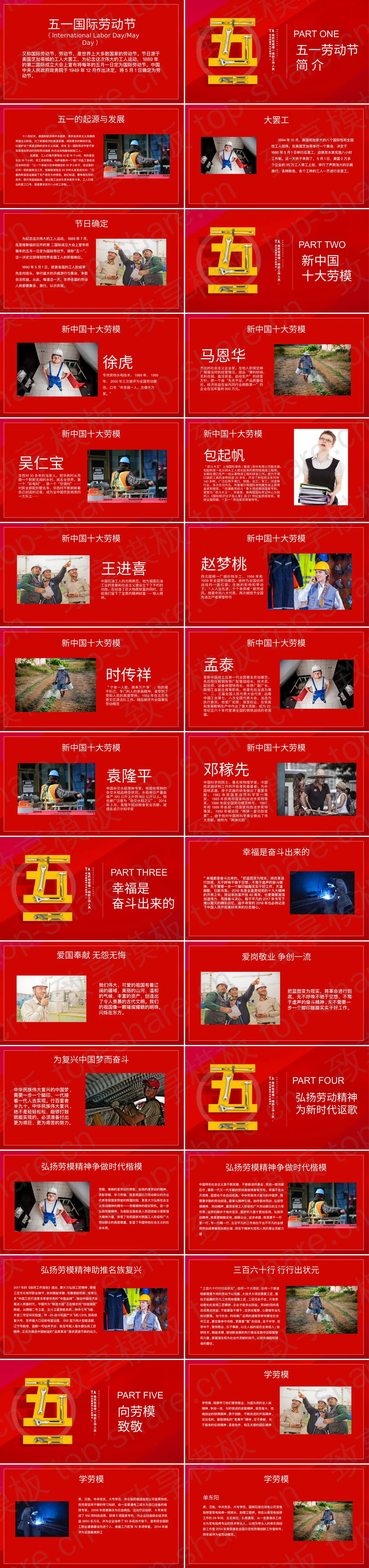 图片[2]-红色工具背景五一劳动节介绍PPT模板 - 致享TOP-SHARE-致享TOP-SHARE