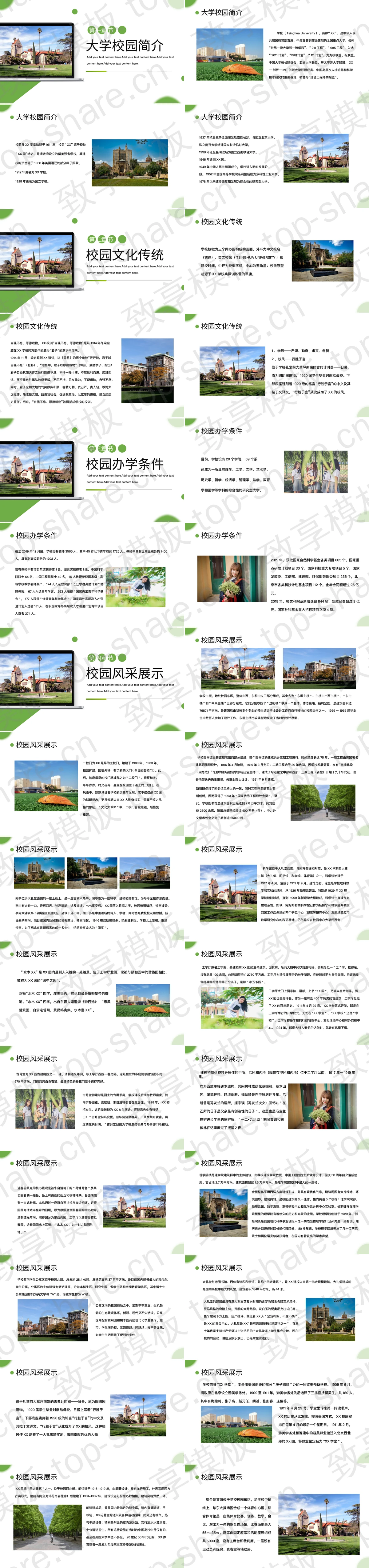 图片[2]-绿色电脑背景大学简介招生宣传PPT模板 - 致享TOP-SHARE-致享TOP-SHARE