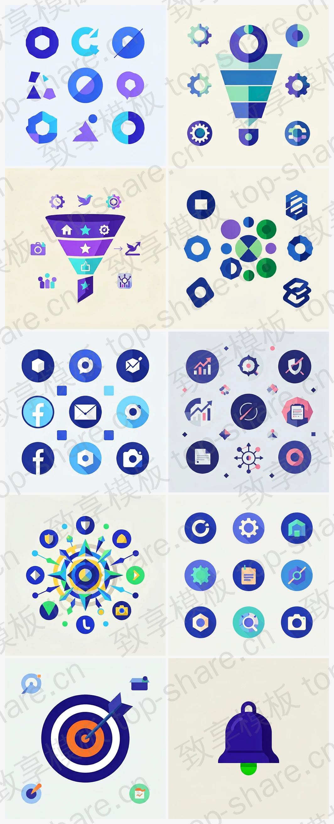 市场营销主题PPT插图素材包 - 10张高清插图-致享TOP-SHARE