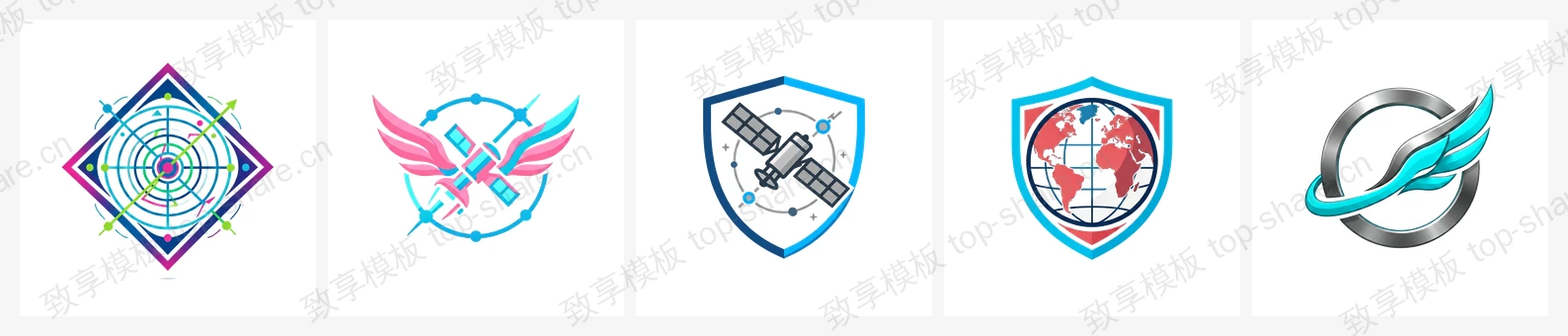 航空航天行业LOGO素材包 - 5个高清LOGO-致享TOP-SHARE