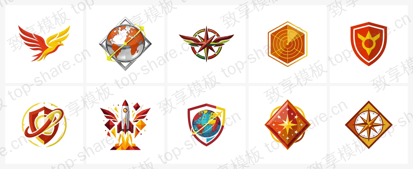 航空航天行业LOGO素材包 - 10个高清LOGO-致享TOP-SHARE