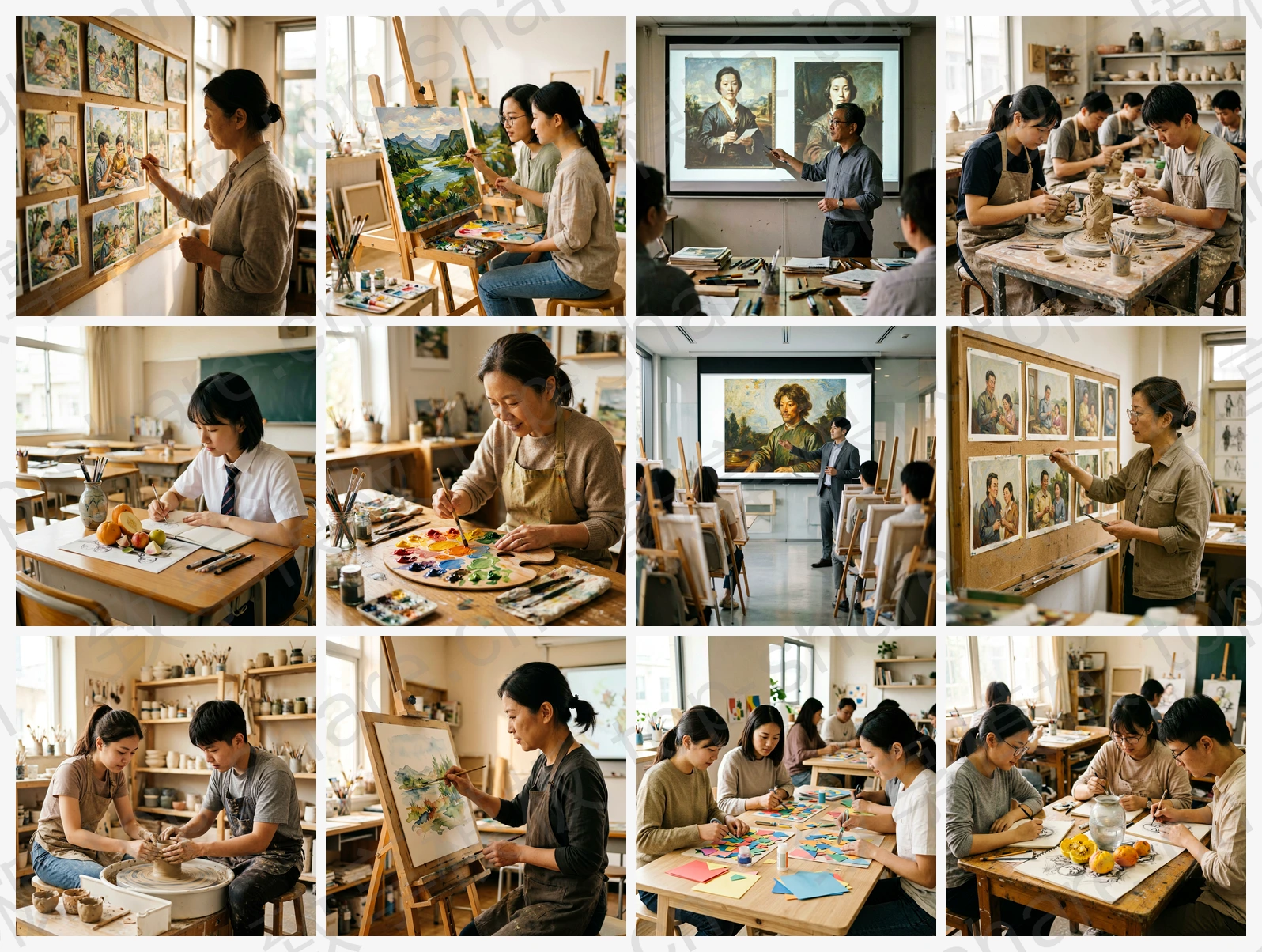 美术课件主题PPT插图素材包 - 12张高清插图-致享TOP-SHARE